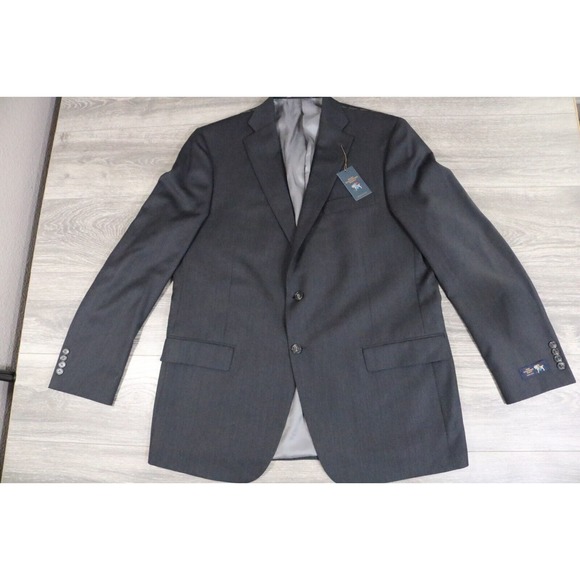 NWT HART SCHAFFNER MARX Blazer Chicago fit Dark Grey US MADE 46L - Picture 1 of 10
